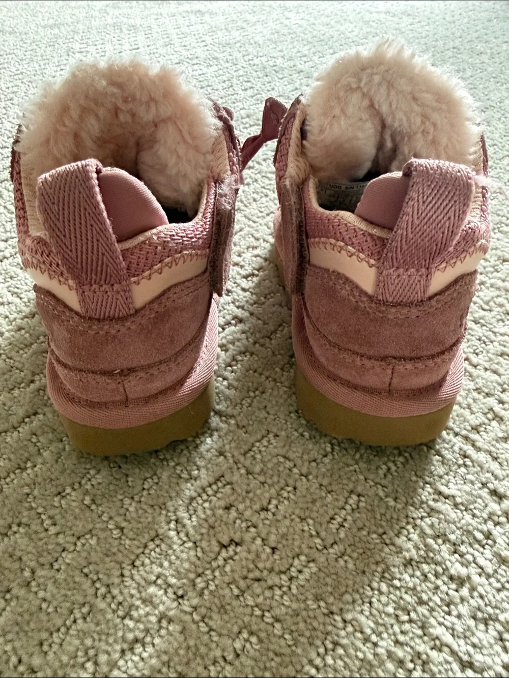 UGG Pink Girls' Plush-Lined Lace-Up Boots